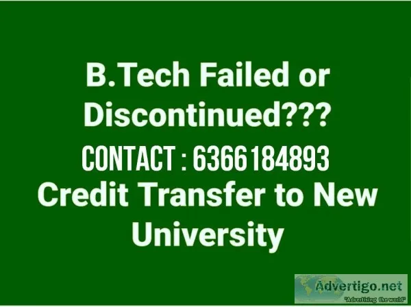 BE  B TECH Failed  Discontinued Students opportunity to pass