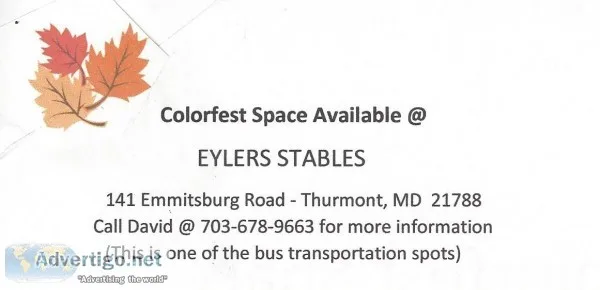 Space Available during Colorfest