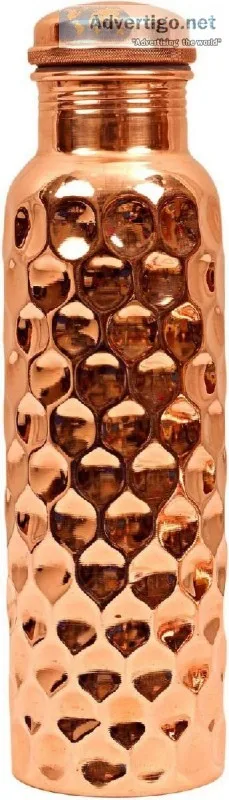 Diamond Design Copper Bottle with Leak Proof