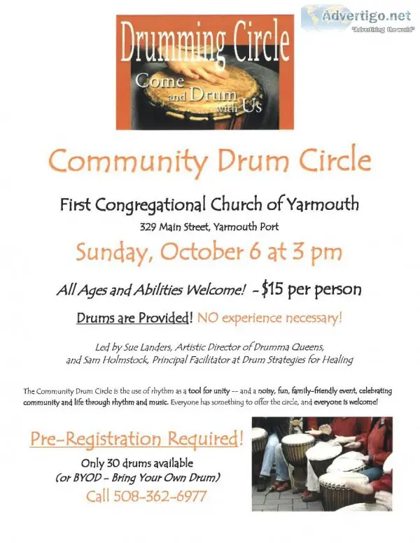 Drum Circle - Oct 6 -1st Congregational Yarmouth -