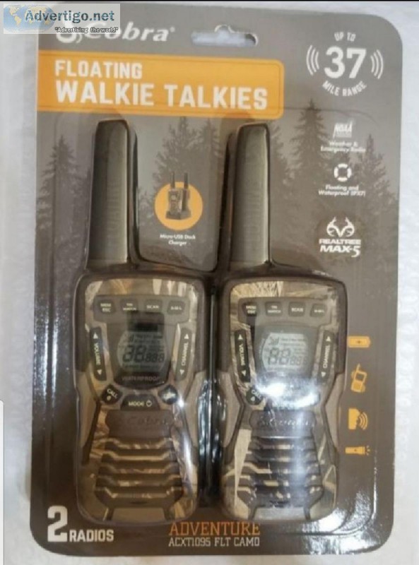 Brand New Cobra Floating Walkie Talkies Camouflage