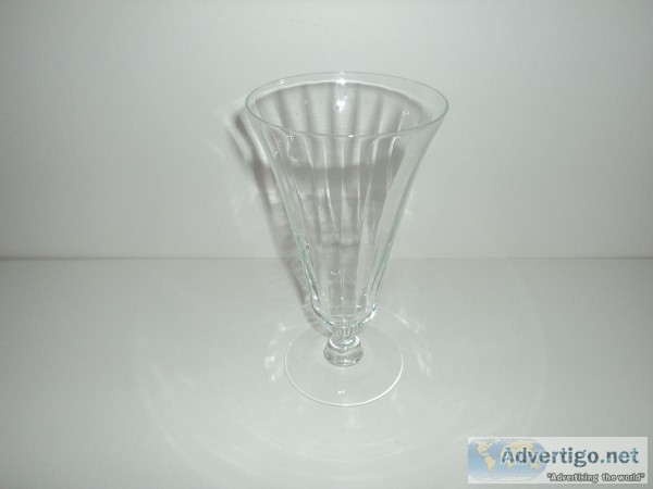 set of 12 ribbed crystal parfait glass