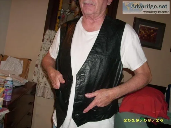 SCHOTT S MENS LEATHER BAR XL BAR VEST