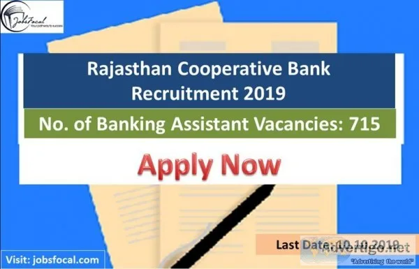 Rajasthan Cooperative Bank Recruitment 2019 -20 RSCB (715) Jobs