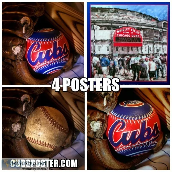 Chicago Cubs Baseball Poster - Original Art