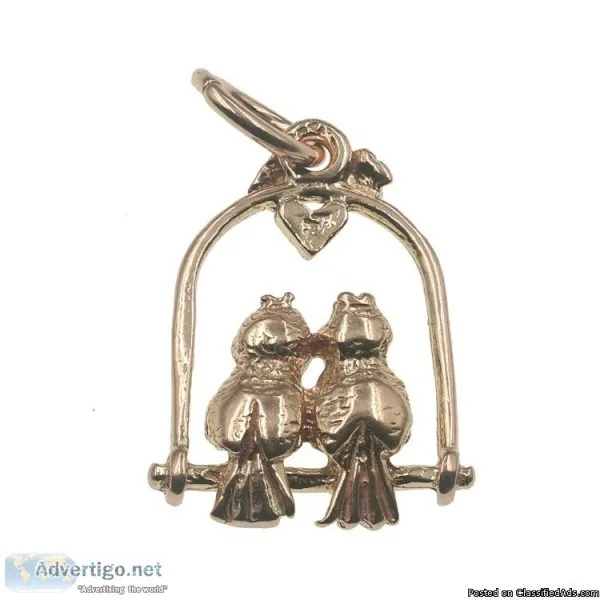 LOVE BIRDS ON A SWING CHARM