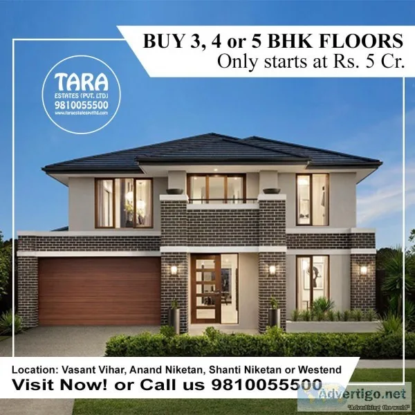 Independent 4 bhk builder floor in vasant vihar for sale