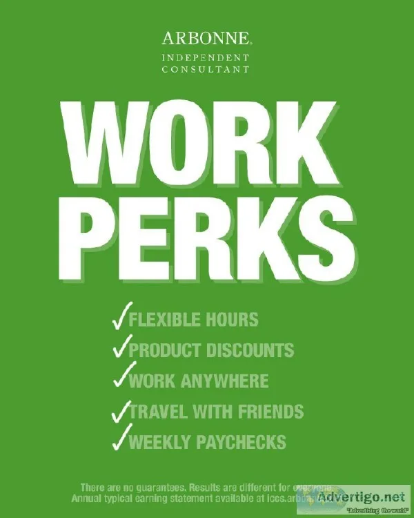 Perks of Working with Arbonne