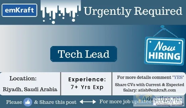 JavaJ2EE Developer Jobs in Saudi Arabia - Tech Lead jobs