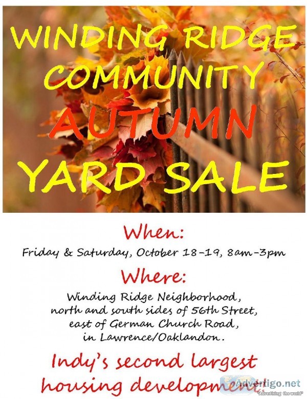 Winding Ridge Autumn Community Yard Sale - Oct 18-19 2019 - 8am-