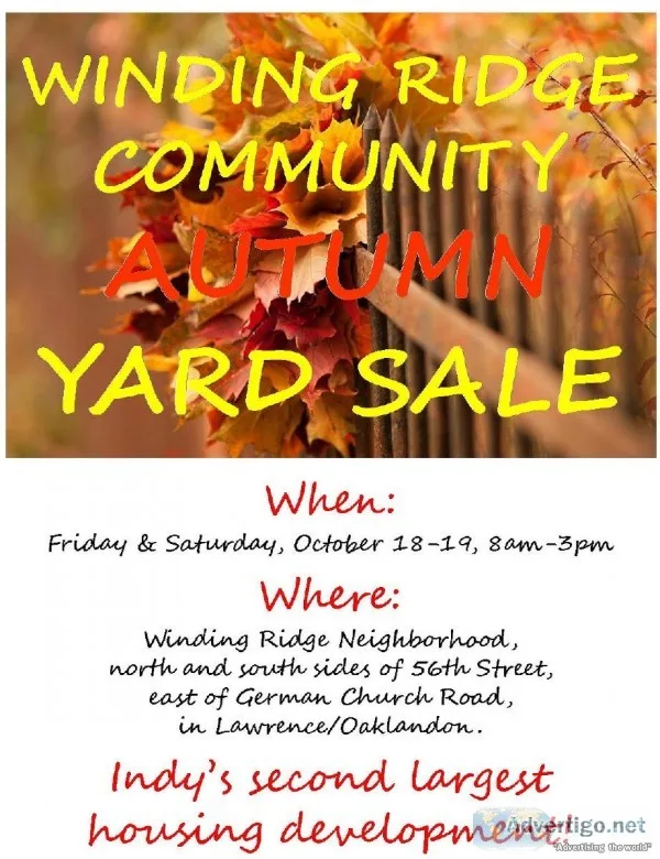 Winding Ridge Autumn Community Yard Sale - Oct 18-19 2019 - 8am-