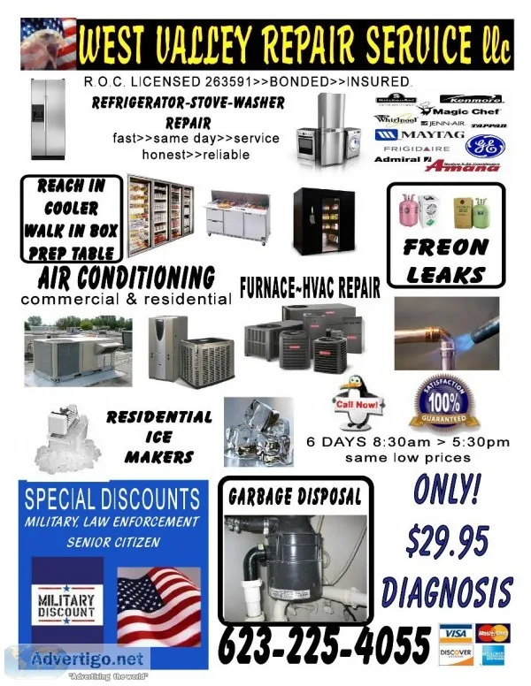 Appliance repair Dishwasher Washer Dryer Refrigerator Stove