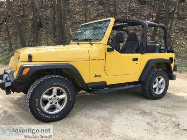 2000 Jeep Wrangler Yellow 69000 Miles