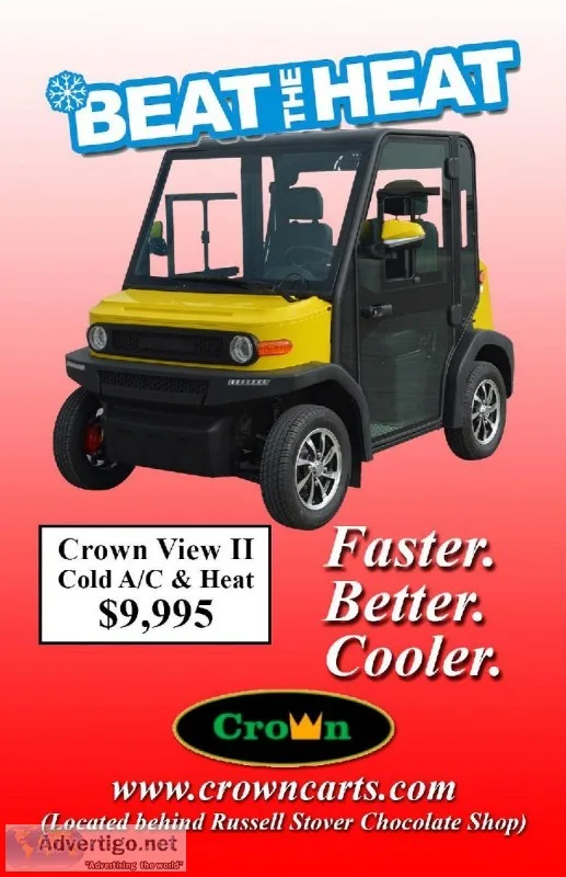 Crown View Golf Carts Have Cold Real Air Conditioning