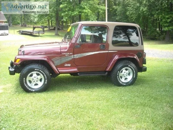 2001 Jeep Wrangler Sahara Burgundy 50000 miles