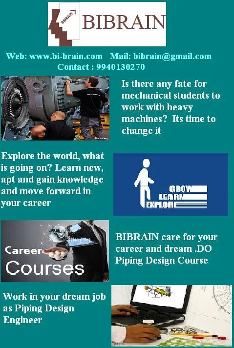 BIBRAIN TRAINING INSTITUTE FOR PIPING DESIGN COURSE IN CHENNAI T