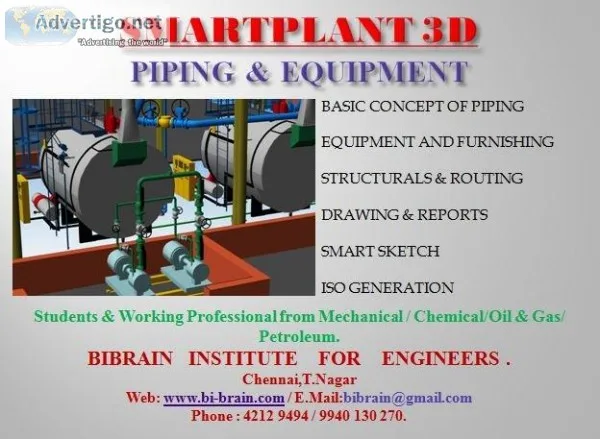 PIPING MODELLING SOFTWARE COURSE IN CHENNAI BIBRAIN T.NAGAR