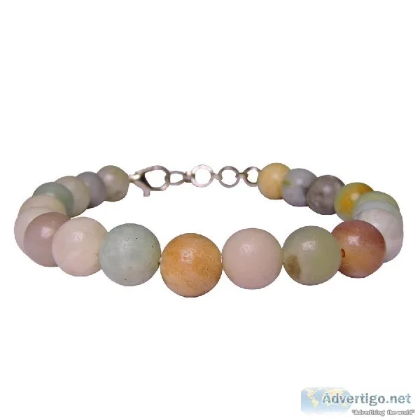Satyamani Natural Amazonite Beads bracelet with Hook