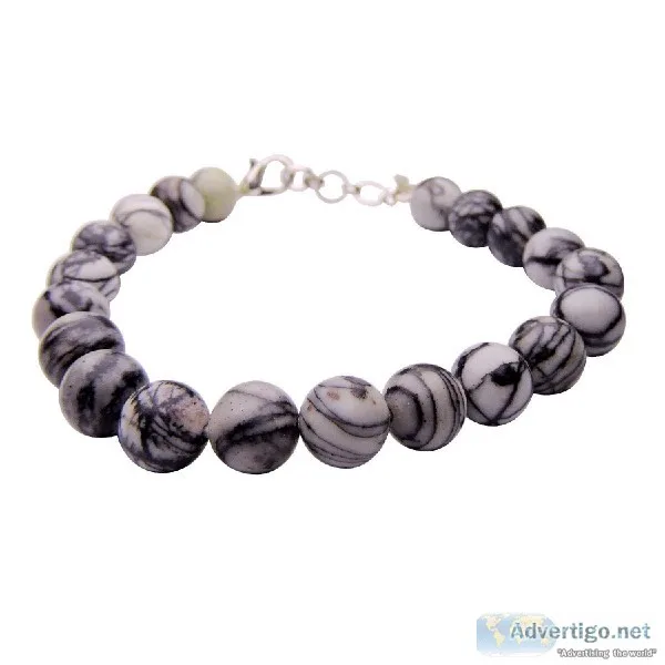 Satyamani Natural Multi Picasso Jasper Beads Bracelet with Hook