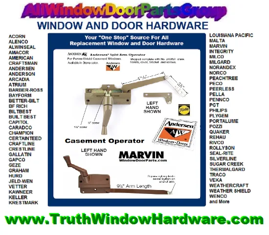 Truth and EntryGard Window Hardware Replacement Parts [NEW MEXIC