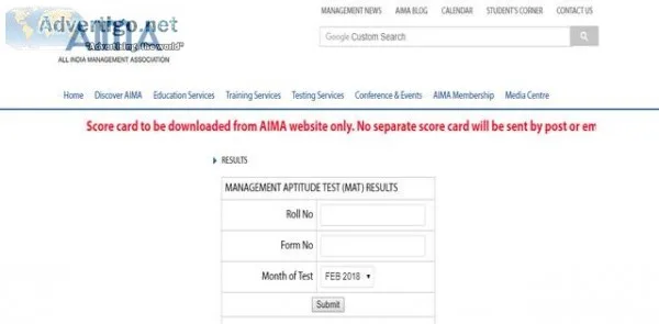 MAT May Result Date 2019