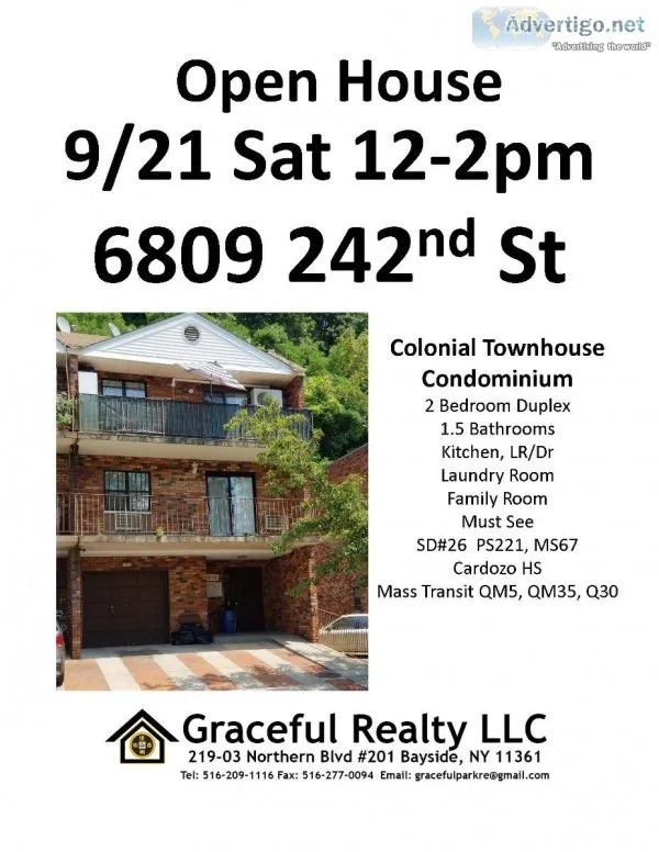 Open House 921 Sat 12-2pm Duplex Condo