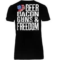 15% OFF - TRENDY GUN FLAG SHIRT (FREEDOM BEER BACON). AVAILABLE 
