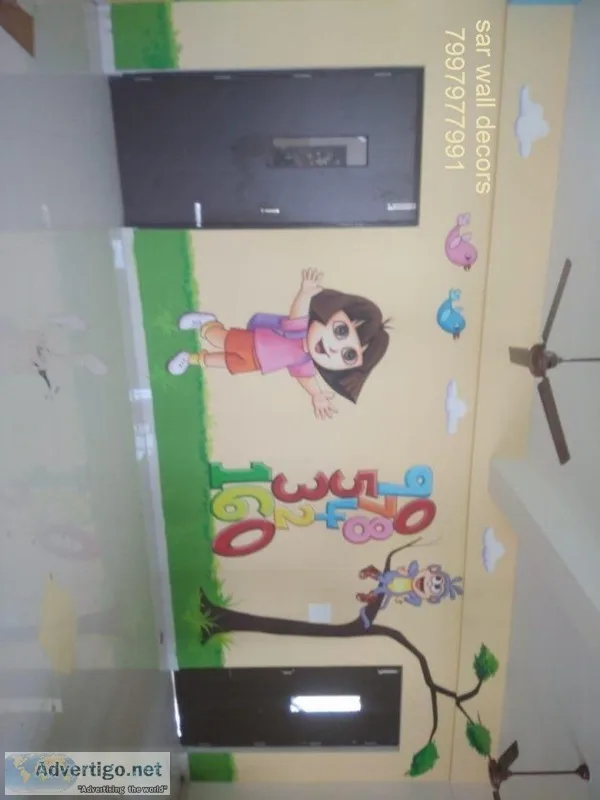 play school creative wall painting in Hyderabad