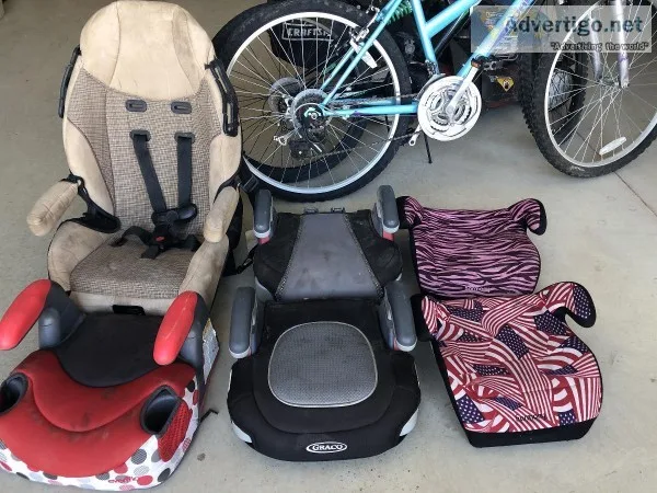 Boosters and high back car seat