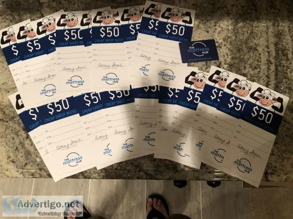 1000 in Mattress Hub Gift Cards