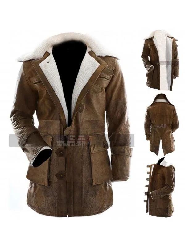 Batman Dark Knight Rises Bane Fur Leather Coat