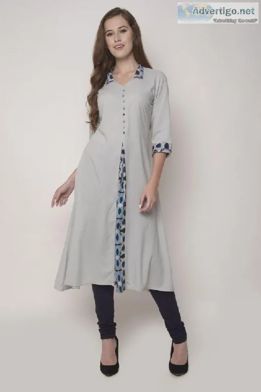 Printed Rayon Kurti  A Line Kurta Set  Pure Cotton Kurti Online