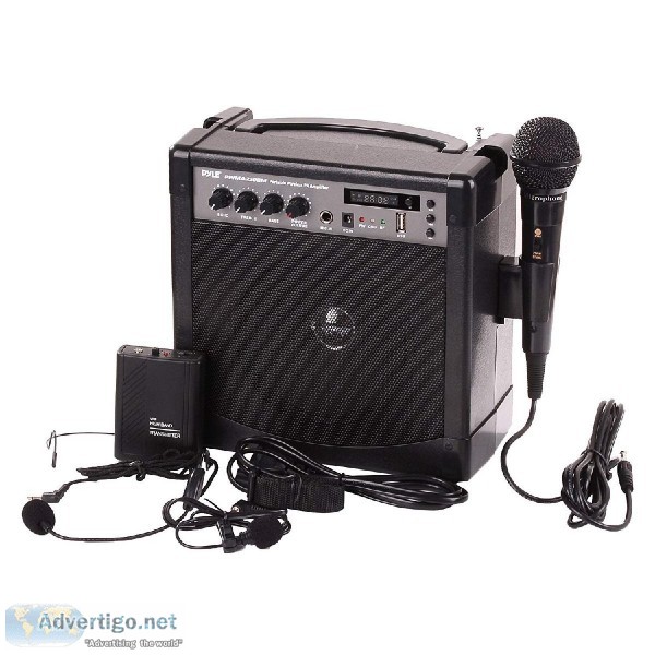 Portable Bluetooth P.A system with a reg cord mic and head mic t