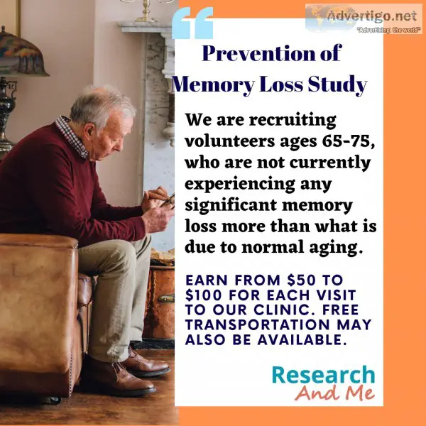 Volunteers needed for prevention of memory loss study