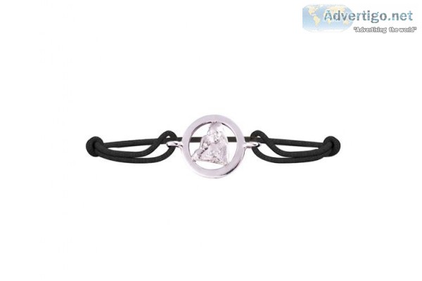 Sai Baba Bracelet In Silver With Diamond