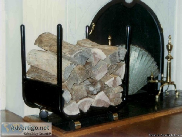 Fire place wood rack on wheels