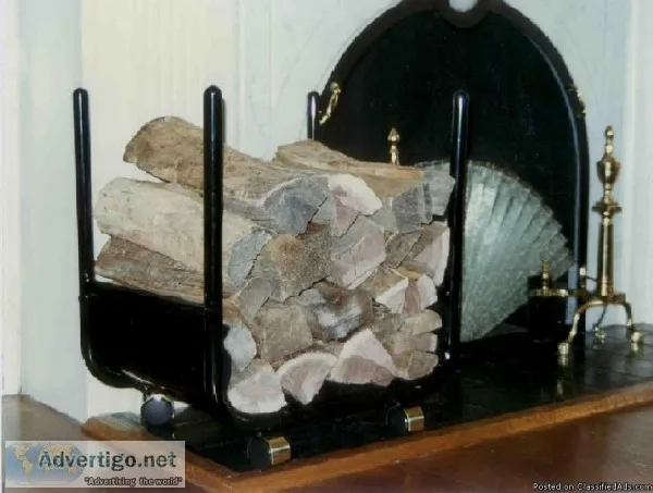 Fire place wood rack on wheels