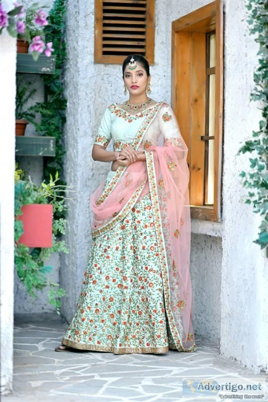 Mirraw Offers Light Green Lehenga Choli In Lowest Cost