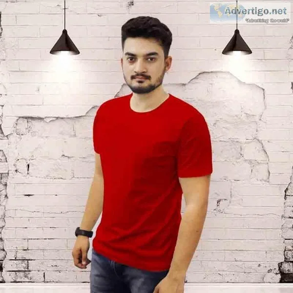 Men Casual Solid Round Neck T shirt