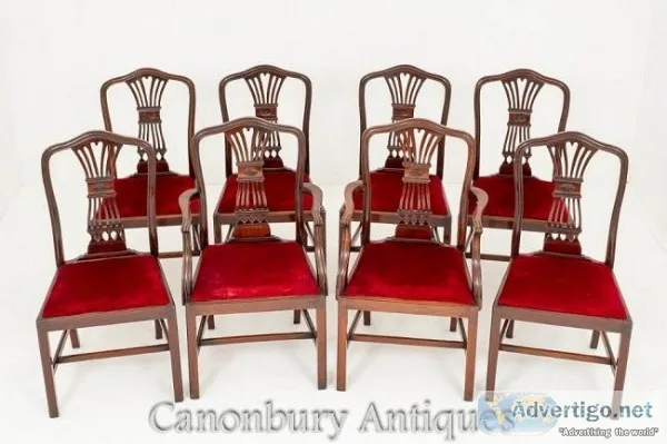 Set Hepplewhite Dining Chairs in Mahogany