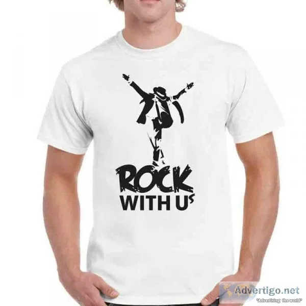Men Round Neck Letter Print White T Shirt