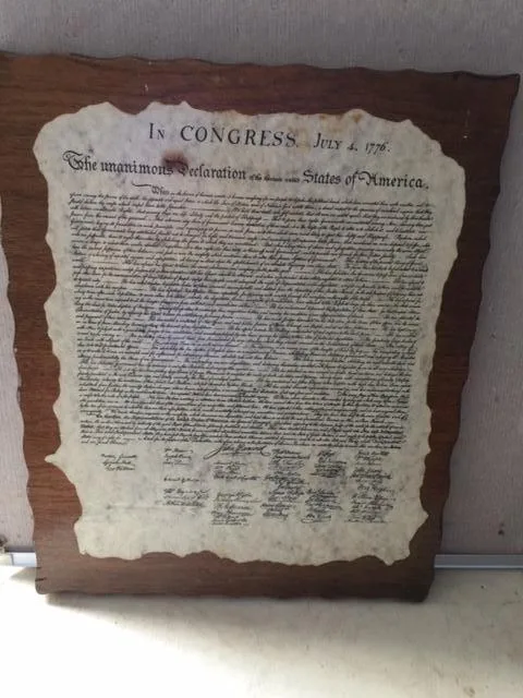 DECLARATION OF INDEPENDENCE WALL HANGING