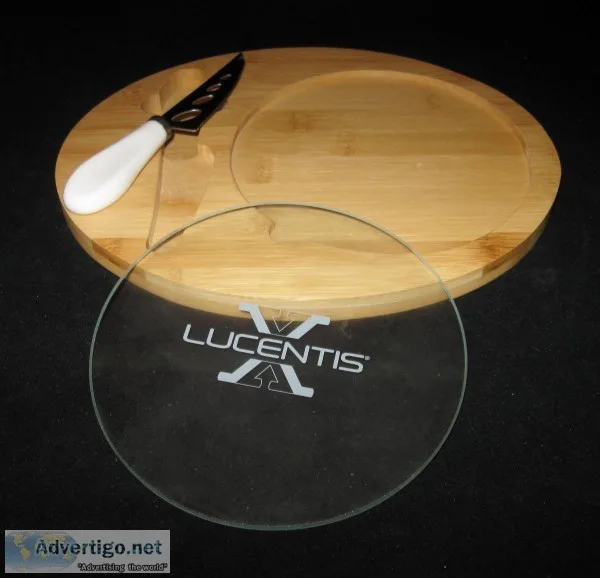 Lucentis Cheese Wood Cutting Board and Knife Company Advertising