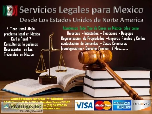 Si tiene usted algun problema legal en Mexico le podemos ayudar 