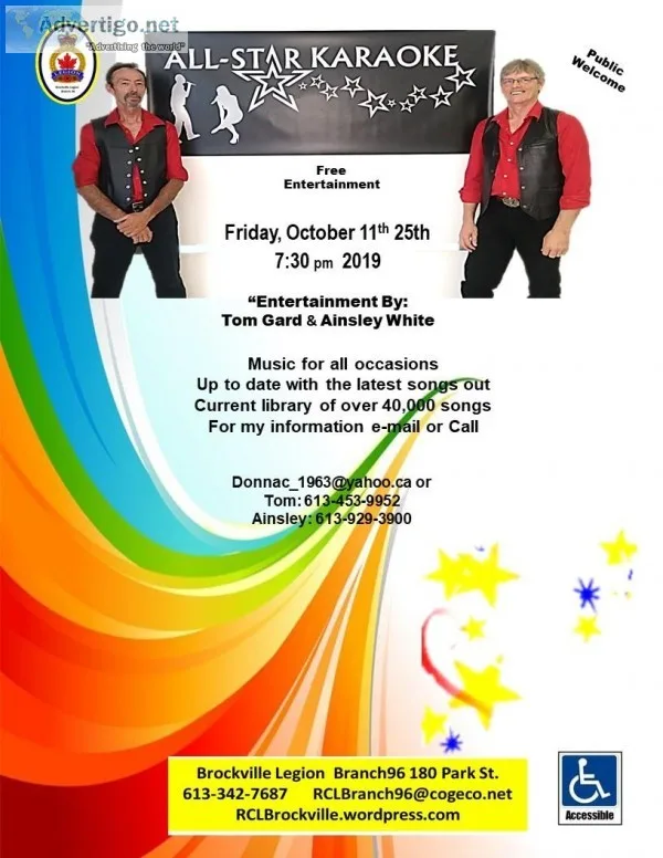 Karaoke Friday October 11th 25th 2019
