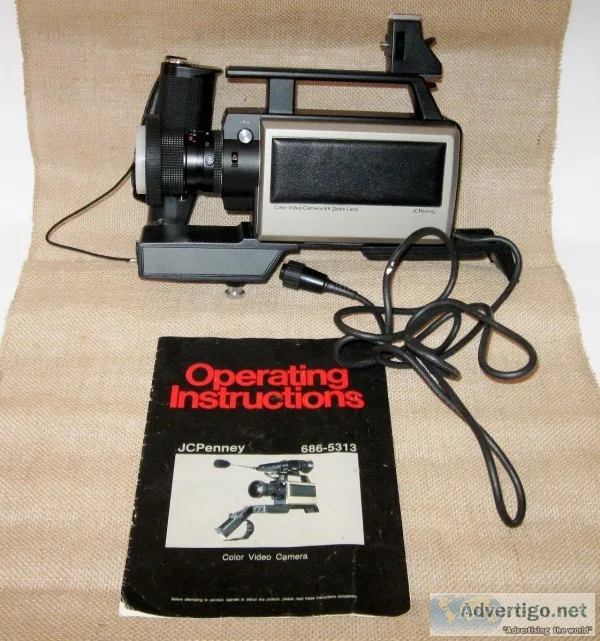 Vintage 1982 JC Penney Color Video Camera No. 686-5313 w Instruc