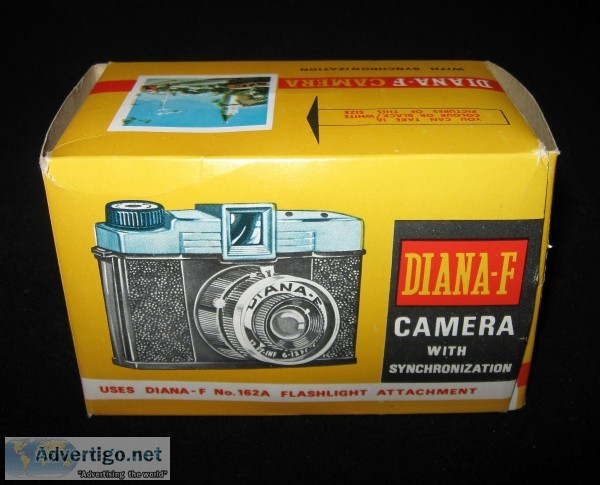 Vintage Diana F Camera No. 162 Original Box Instructions Black B