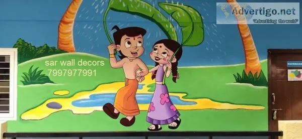 Nature cartoon wall paintings in Hyderabad