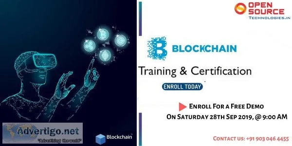 Free Demo On Blockchain Training on 28th sep 2019 At 900AM Hyd