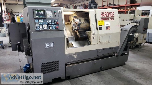 HARDINGE Conquest T-42L CNC Long-Bed Lathe w Live Milling. Loade